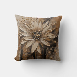 Cojín Decorativo Negro Dorado Beige Floral
