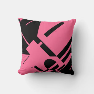 Cojín Decorativo Negro en una diagonal rosa rica negrita MCM look R
