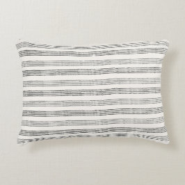 Cojín Decorativo Negro Gris Moderno Minimalista Boho de Rayas