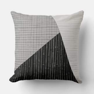 Cojín Decorativo Negro gris Negro Moderno Bambú Impresión Crosshatc