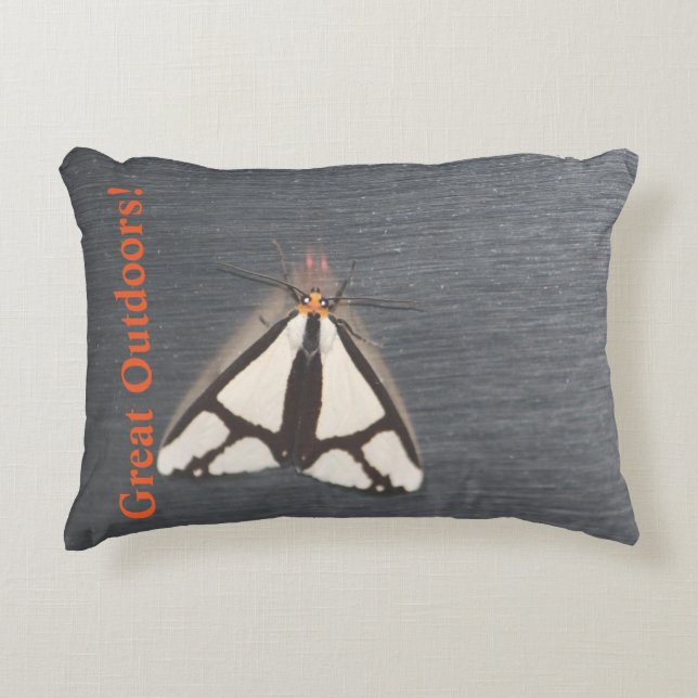 Cojín Decorativo Negro Gris Y Naranja (Anverso)