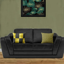 Cojín Decorativo Negro-IV con paneles dorados
