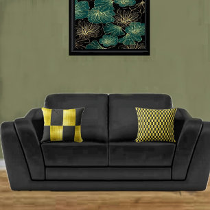 Cojín Decorativo Negro-IV con paneles dorados