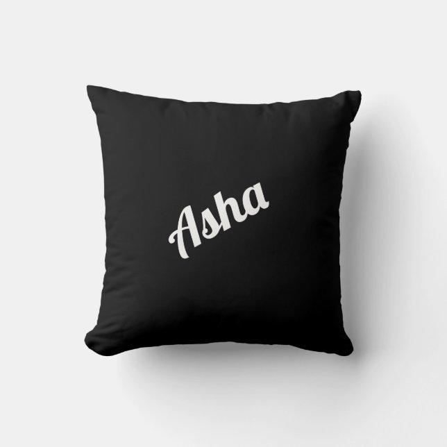 Cojín decorativo negro personalizado (Anverso)