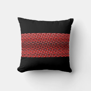 Cojín Decorativo Negro Rojo Blanco Elegante
