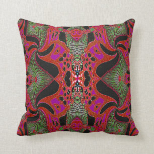 Cojín decorativo negro rojo de la impresión