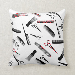 Cojín Decorativo Negro rojo del pelo natural