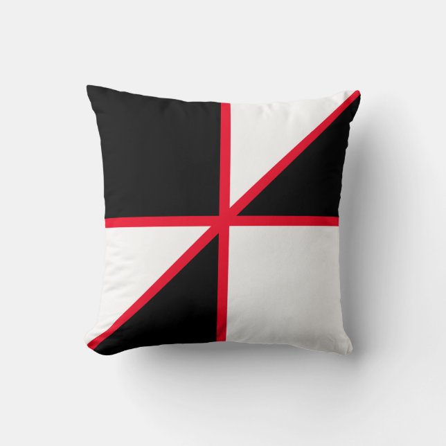 Cojín Decorativo Negro Rojo y Blanco Moderno (Anverso)