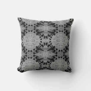 Cojín Decorativo Negro, sepia, patrón de libélula marrón, espalda s