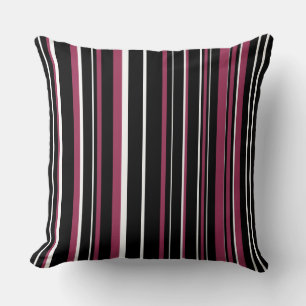 Cojín Decorativo Negro, vino de Sangría y franja de código de barra