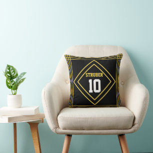 Cojín Decorativo Negro y Amarillo