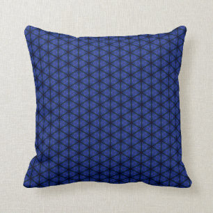 Cojín decorativo negro y azul del hexágono
