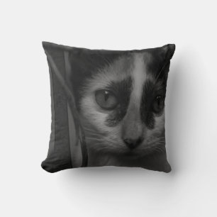 Cojín Decorativo Negro y Blanco - Gatito 02