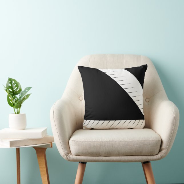 Cojín Decorativo Negro y blanco gruesos = (Silla)