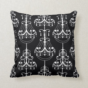 Cojín decorativo negro y blanco moderno elegante