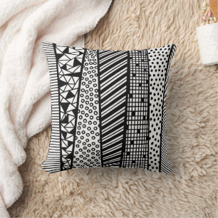 Cojín Decorativo Negro y blanco - patrón moderno