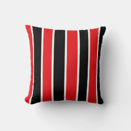 Cojín Decorativo Negro y Blanco-Rayado rojos