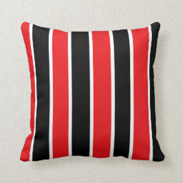 Cojín Decorativo Negro y Blanco-Rayado rojos