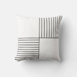 Cojín decorativo negro y blanco reversible