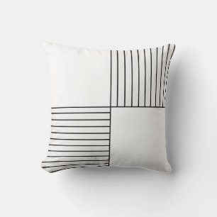 Cojín decorativo negro y blanco reversible