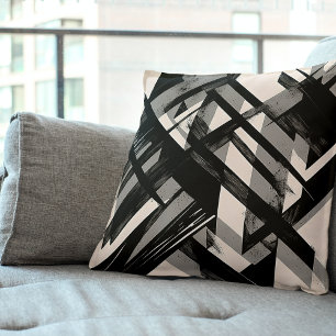 Cojín decorativo negro y gris - Resumen moderno