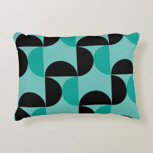 Cojín Decorativo Negro y menta modernos de mediados del siglo XX