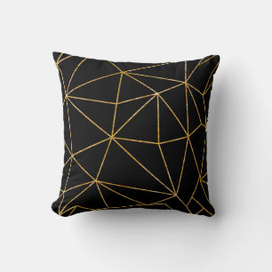 Cojín Decorativo Negro y oro modernos