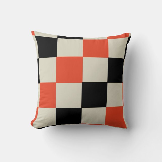 Cojín Decorativo Negro y rojo (Anverso)