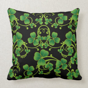 Cojín decorativo negro y verde de las vides del