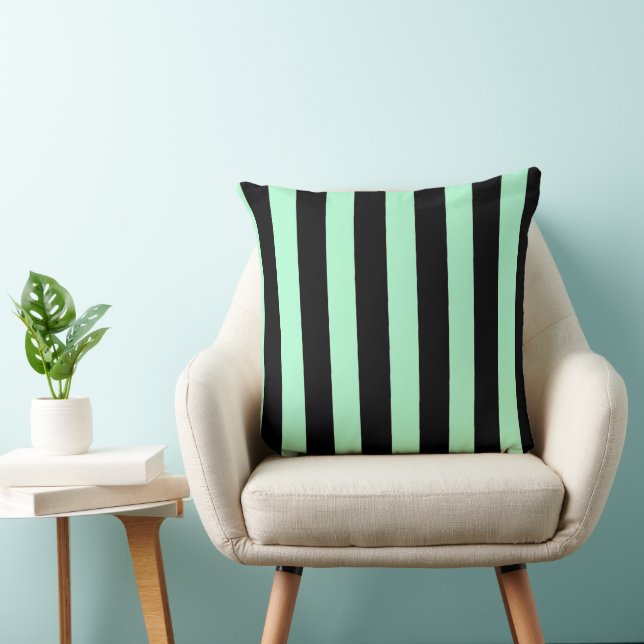 Cojín Decorativo Negro y verde menta (Silla)