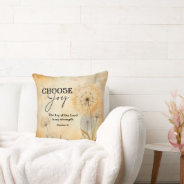 Cojín Decorativo Nehemías 8:10 Alegría del Señor Biblia Dandelion