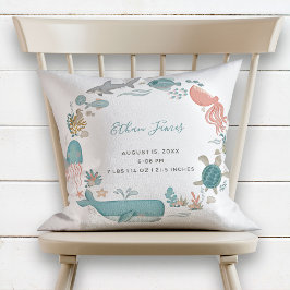 Cojín Decorativo Nene niño bajo el mar, estadísticas de natalidad