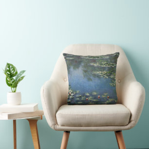 Cojín Decorativo Nenúfares por Claude Monet, Flores Vintage