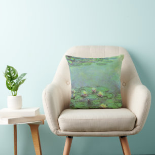 Cojín Decorativo Nenúfares por Claude Monet, Impresionismo Vintage