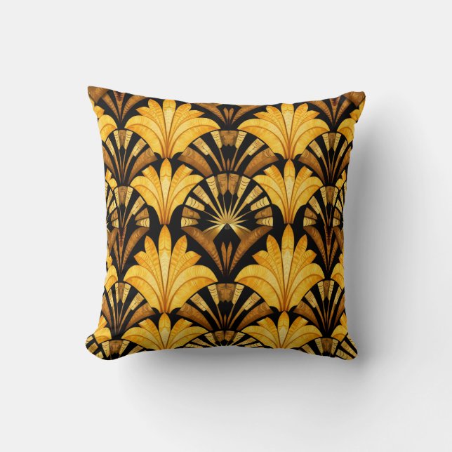 Cojín Decorativo Neo Deco Gold Geometric Abstract Pattern (Anverso)