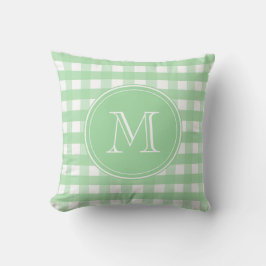 Cojín Decorativo Neo Mint Green y White Gingham
