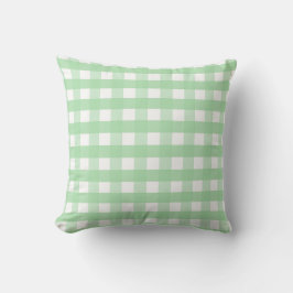 Cojín Decorativo Neo Mint Green y White Gingham