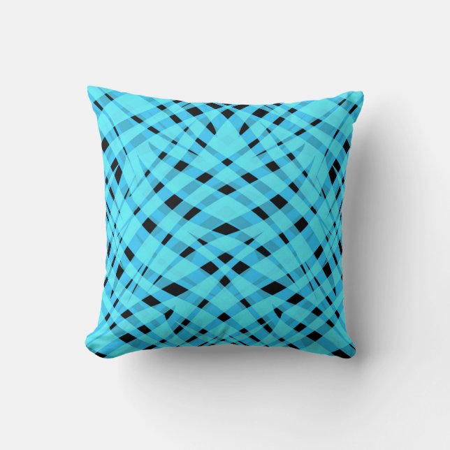 Cojín Decorativo Neon, abstracto, negro, azul (Anverso)