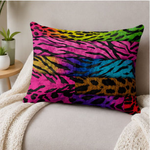 Cojín Decorativo Neon Animal Print Colorful Zebra Leopard Cheetah 