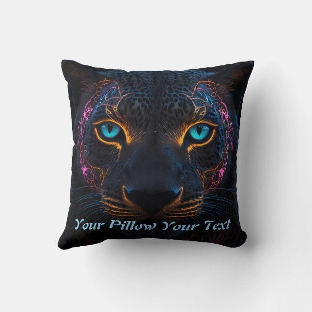 Cojín Decorativo Neon Black Leopard (Reverso)