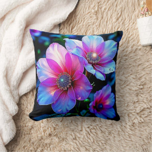 Cojín Decorativo Neon Bloom Flower Magic Glow Design