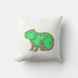 Cojín Decorativo Neon Capybara – Cute Colorful Animal 