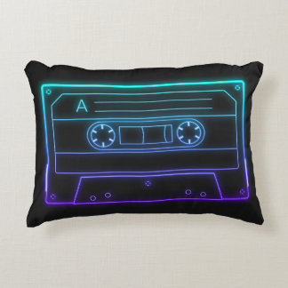 Cojín Decorativo Neon Cassette Tape Retro Aesthetic Throw Pillow