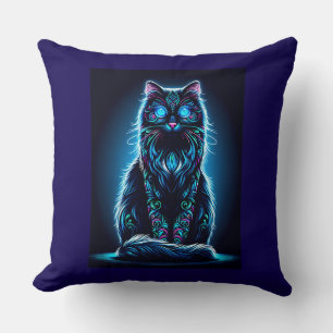 Cojín Decorativo Neon Cat Vivid Background-97948