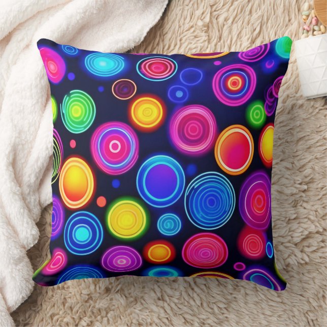 Cojín Decorativo Neon Circle Burst (Manta)