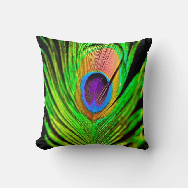 Cojín Decorativo Neon Colors Peacock Feather (Anverso)