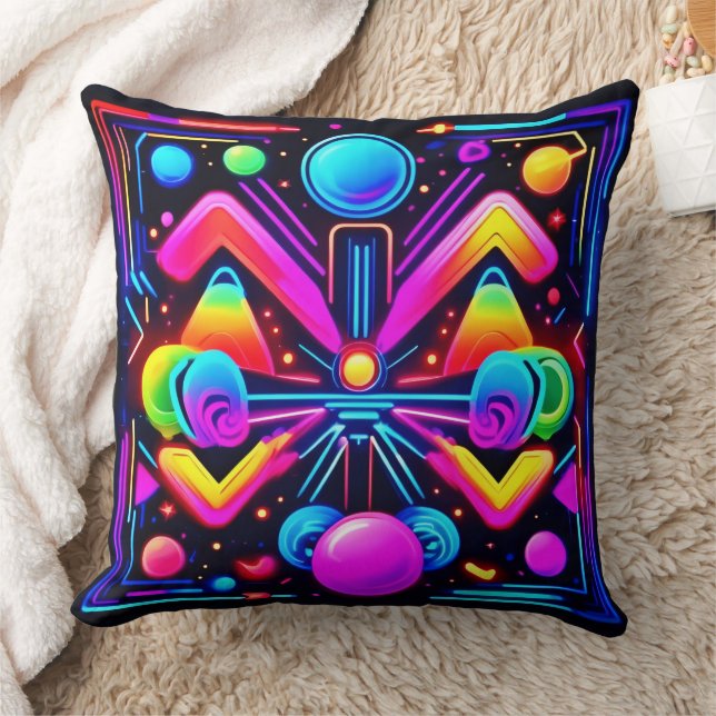 Cojín Decorativo Neon Cosmic Kaleidoscope (Manta)