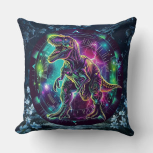Cojín decorativo Neon Dinosaur