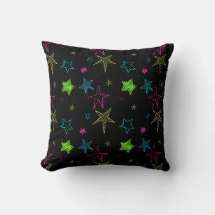 Cojín Decorativo Neon Doodle Stars Pillow