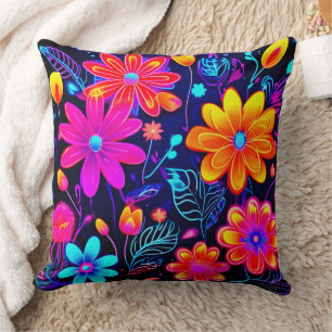 Cojín Decorativo Neon Floral Fantasy